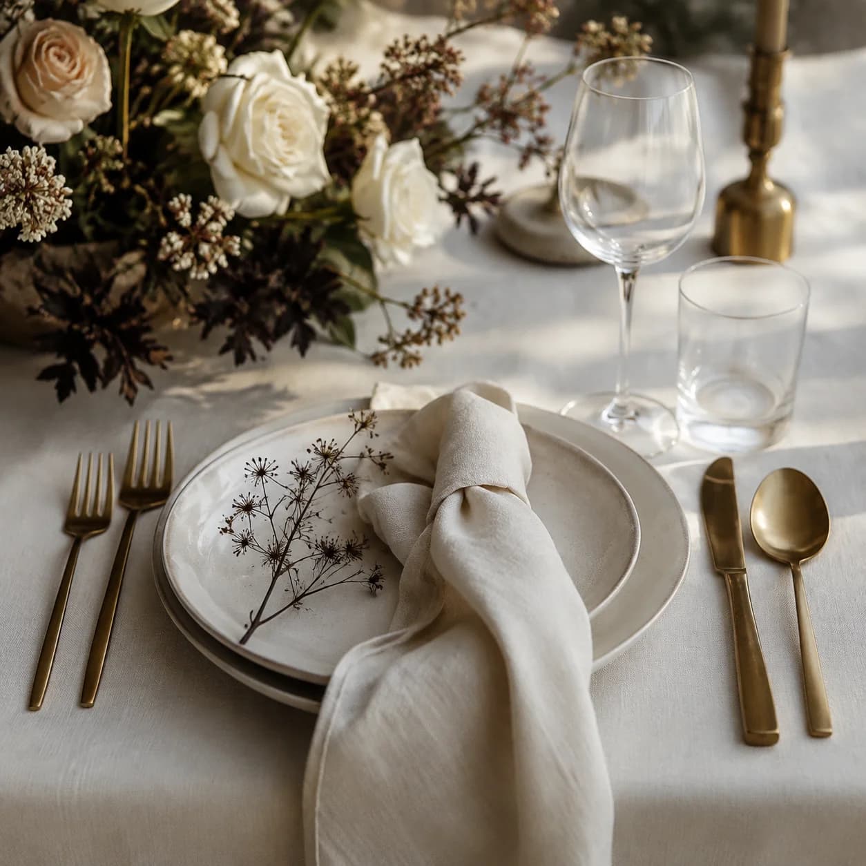 Inspiration générée par IA — détail de table aux matières chaleureuses
