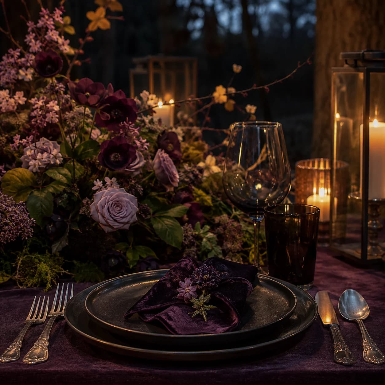 Inspiration générée par IA — table nocturne éclairée à la bougie